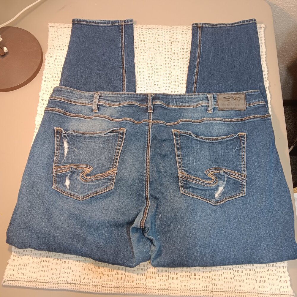 Silver Jeans Co. 'Sam' plus size women's distressed boyfriend jeans sz 24